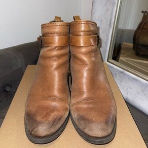 Distressed style brown booties